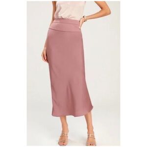 FREE PEOPLE Normani Bias Mauve Midi Skirt